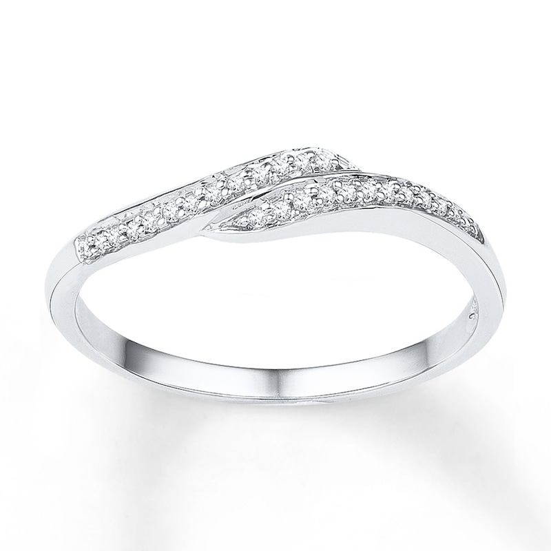Main Image 1 of Diamond Ring 1/10 ct tw Round-cut 10K White Gold