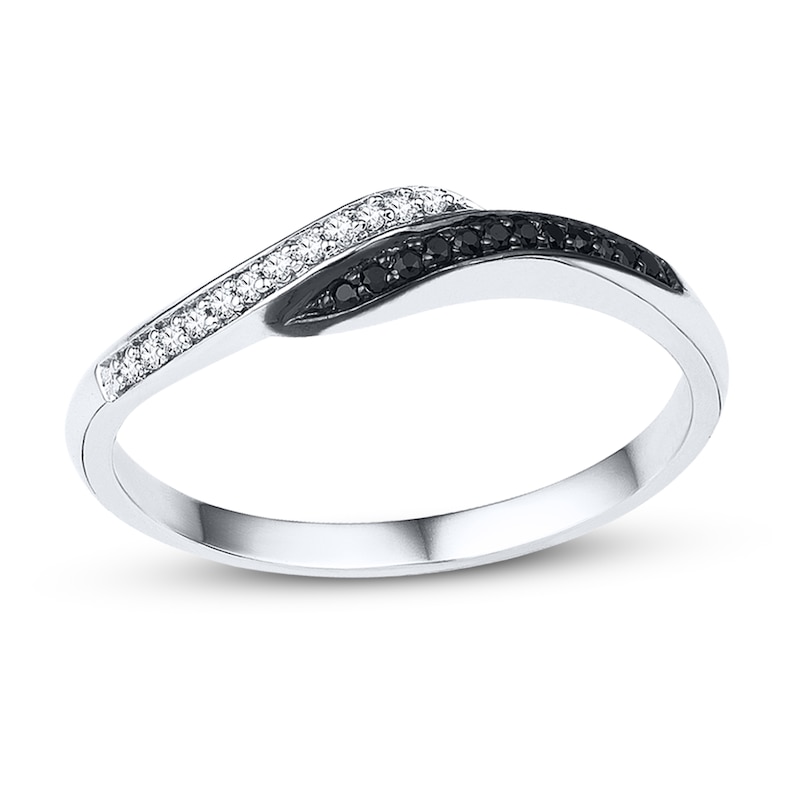 Main Image 1 of Diamond Ring 1/10 ct tw Black & White 10K White Gold