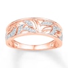 Thumbnail Image 0 of Diamond Leaf Ring 1/8 ct tw Round-cut 10K Rose Gold