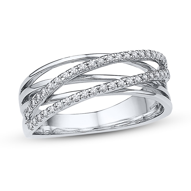 Main Image 1 of Diamond Ring 1/5 ct tw Round-cut Sterling Silver