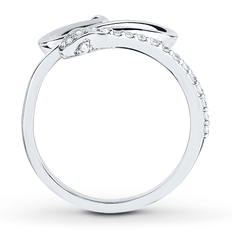 Snake Ring 1/5 ct tw Diamonds 10K White Gold