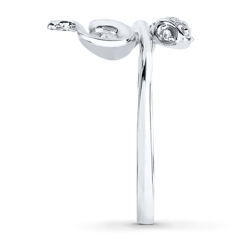 Main Image 3 of Snake Ring 1/5 ct tw Diamonds 10K White Gold