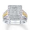 Thumbnail Image 1 of Now + Forever Diamond Ring 5/8 ct tw Princess/Round 14K Two-Tone Gold