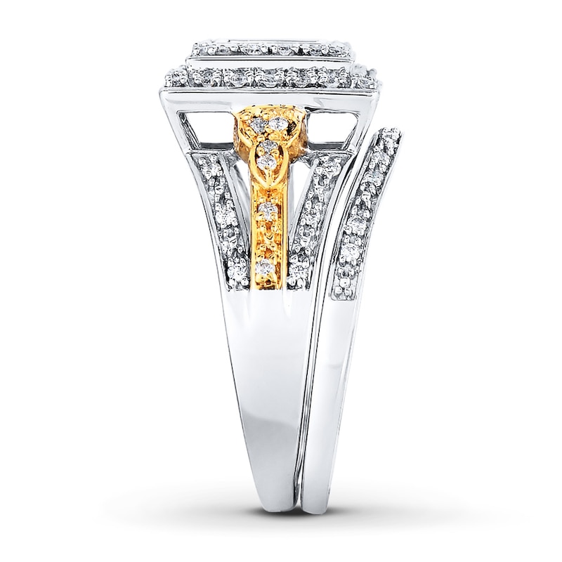 Main Image 3 of Now + Forever Diamond Ring 5/8 ct tw Princess/Round 14K Two-Tone Gold
