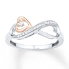 Thumbnail Image 0 of Heart Ring 1/15 ct tw Diamonds Sterling Silver & 10K Rose Gold