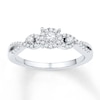 Thumbnail Image 1 of Diamond Three-Stone Promise Ring 1/4 ct tw 10K White Gold