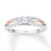 Thumbnail Image 1 of Diamond Loop Shank Promise Ring 1/6 ct tw Sterling Silver & 10K Rose Gold