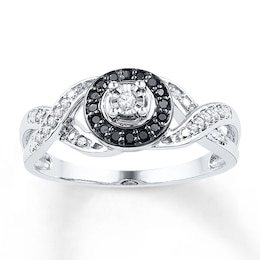Black & White Diamonds 1/6 ct tw Round-cut Sterling Silver