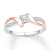 Thumbnail Image 0 of Promise Ring 1/10 ct tw Diamonds Sterling Silver & 10K Rose Gold