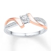 Thumbnail Image 1 of Diamond Bypass Promise Ring 1/10 ct tw Sterling Silver & 10K Rose Gold