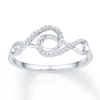 Thumbnail Image 0 of Double Infinity Ring 1/10 ct tw Diamonds 10K White Gold