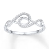 Thumbnail Image 1 of Double Infinity Ring 1/10 ct tw Diamonds 10K White Gold