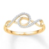 Double Infinity Ring 1/10 ct tw Diamonds 10K Yellow Gold