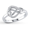 Thumbnail Image 1 of Diamond Infinity & Heart Promise Ring 1/10 ct tw Sterling Silver