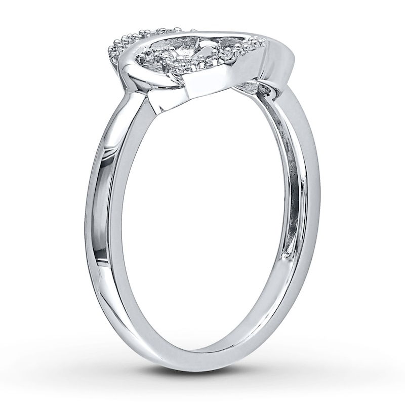 Main Image 3 of Diamond Infinity & Heart Promise Ring 1/10 ct tw Sterling Silver