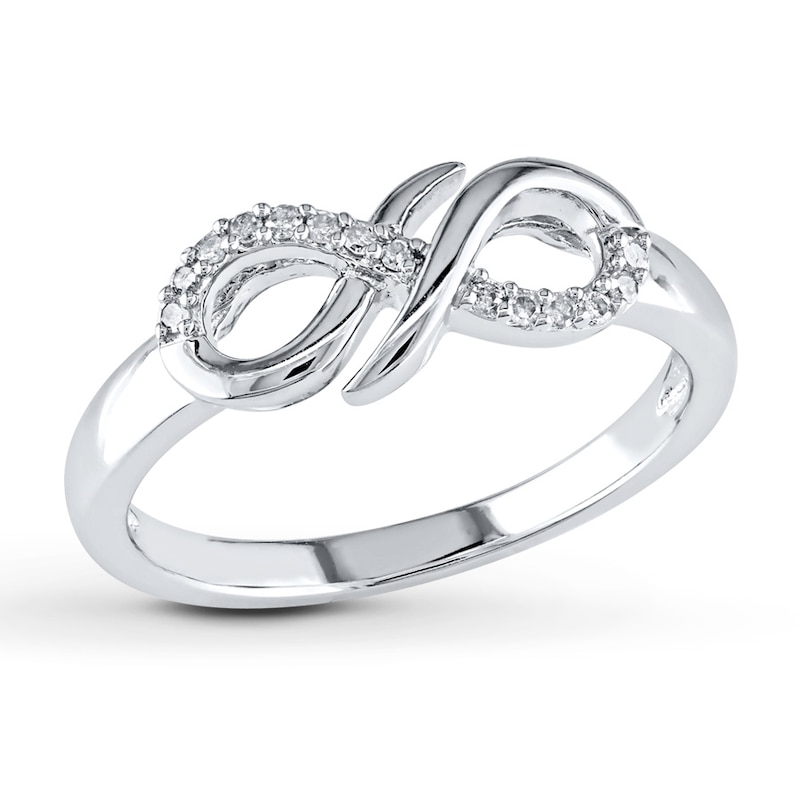 Main Image 1 of Infinity Symbol Ring 1/15 ct tw Diamonds Sterling Silver