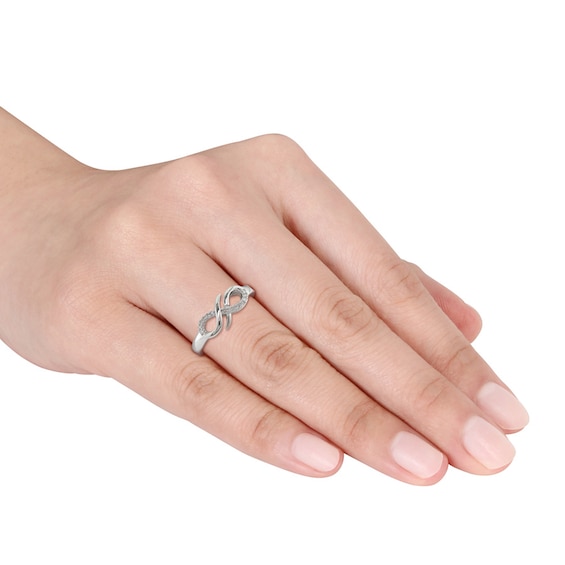 Thumbnail Image 2 of Infinity Symbol Ring 1/15 ct tw Diamonds Sterling Silver