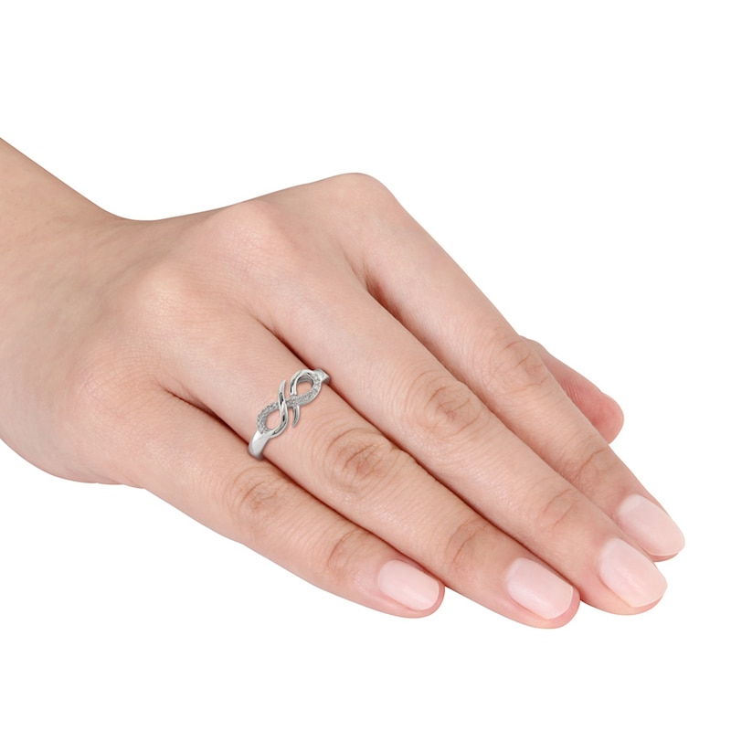 Main Image 2 of Infinity Symbol Ring 1/15 ct tw Diamonds Sterling Silver