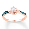Thumbnail Image 0 of Diamond Promise Ring 1/6 ct tw Blue/White 10K Rose Gold