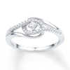 Thumbnail Image 1 of Diamond Loop Shank Promise Ring 1/5 ct tw Sterling Silver