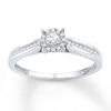 Thumbnail Image 1 of Diamond Halo Promise Ring 1/6 ct tw Sterling Silver