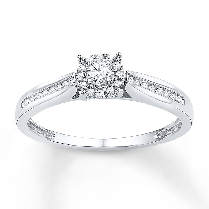 Diamond Promise Ring 1/6 ct tw Round-cut Sterling Silver