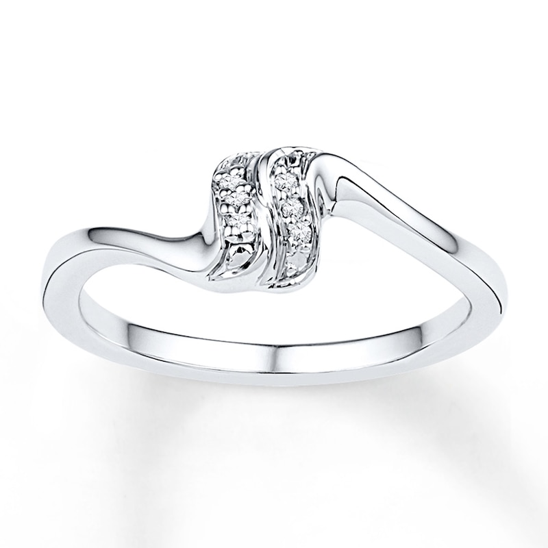 Main Image 1 of Midi Ring Diamond Accents Sterling Silver