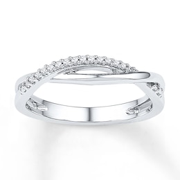 Midi Ring 1/20 ct tw Diamonds Sterling Silver