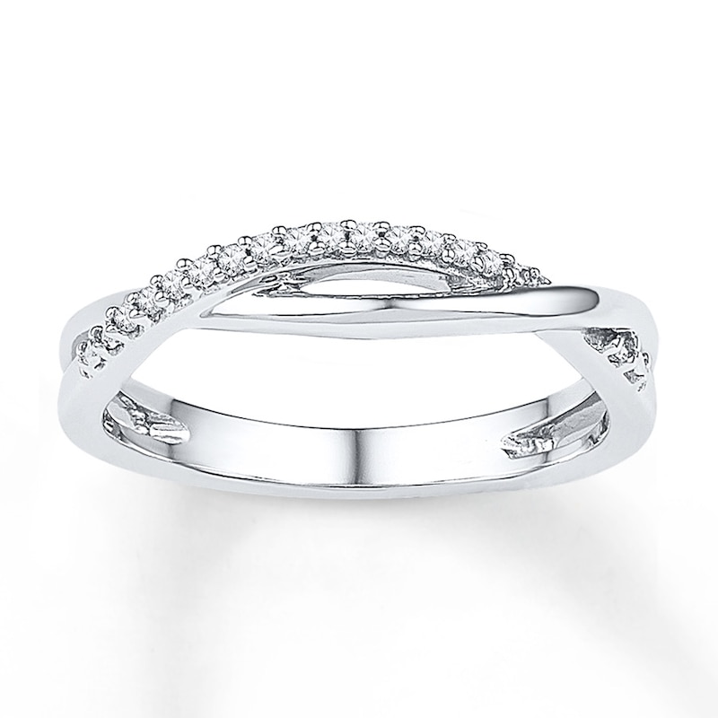 Main Image 1 of Midi Ring 1/20 ct tw Diamonds Sterling Silver