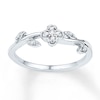 Thumbnail Image 0 of Midi Flower Ring Diamond Accents Sterling Silver