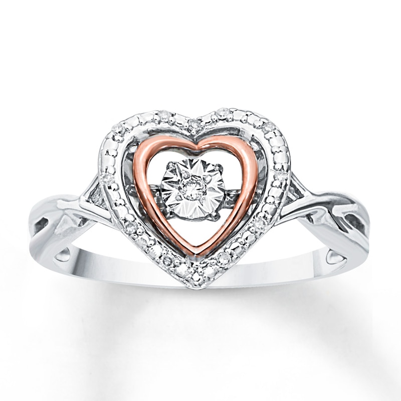 Unstoppable Love 1/20 ct tw Ring Sterling Silver & 10K Rose Gold