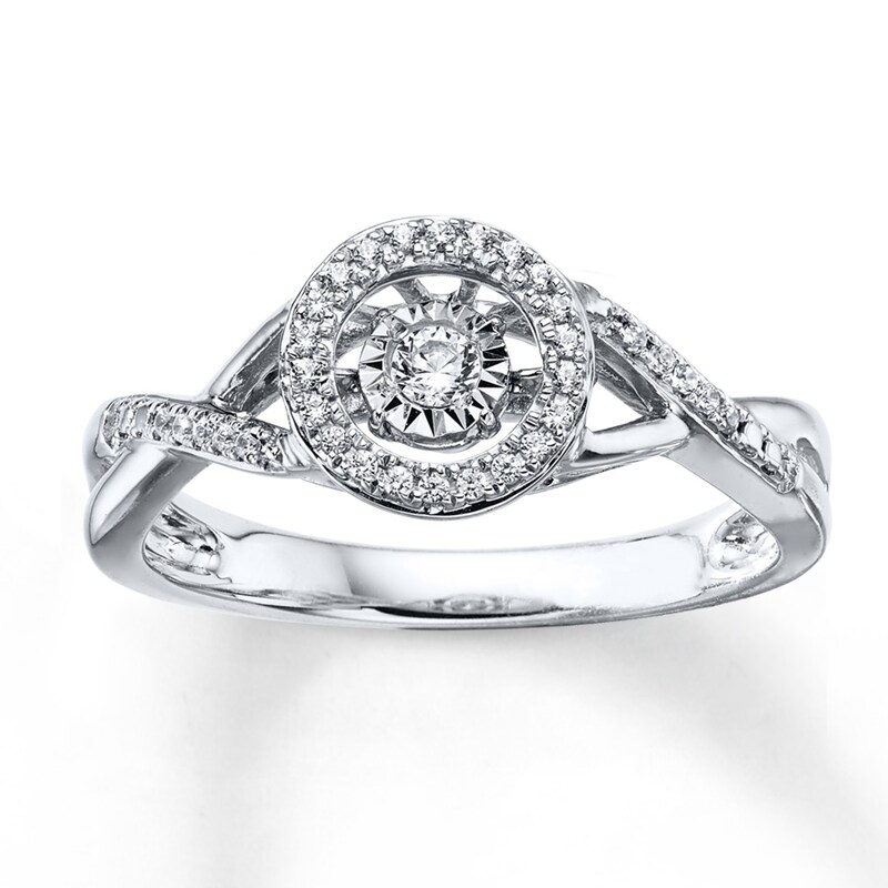 Unstoppable Love Ring 1/6 ct tw Diamonds 10K White Gold