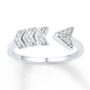 Midi Arrow Ring Diamond Accents Sterling Silver