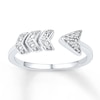 Thumbnail Image 1 of Midi Arrow Ring Diamond Accents Sterling Silver
