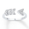 Thumbnail Image 0 of Midi Arrow Ring Diamond Accents Sterling Silver