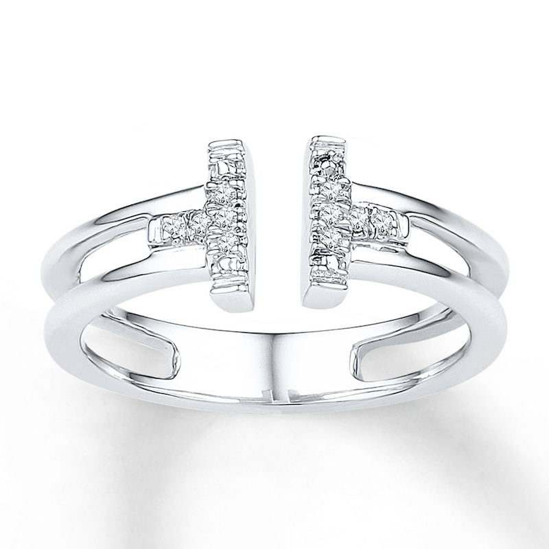 Main Image 1 of Midi Ring Diamond Accents Sterling Silver