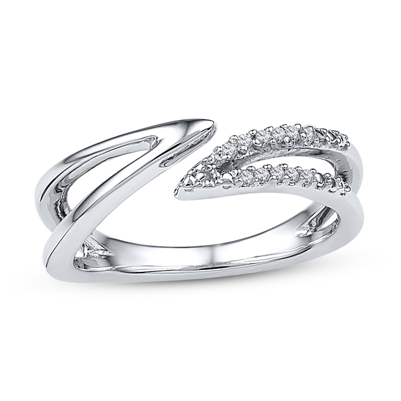 Main Image 1 of Midi Ring Diamond Accents Sterling Silver