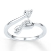 Thumbnail Image 1 of Infinity Midi Ring Diamond Accents Sterling Silver