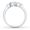 Diamond Anchor Ring 1/8 ct tw Round-cut Sterling Silver