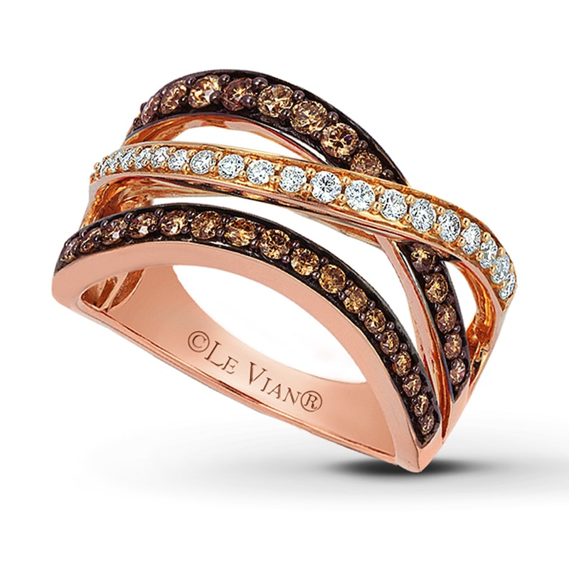 Le Vian Chocolate Diamonds 3/4 ct tw Ring 14K Strawberry Gold