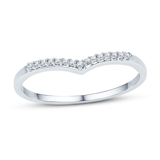 Chevron Stripe Ring 1/15 ct tw Diamonds 10K White Gold | Kay