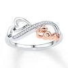 Thumbnail Image 0 of Love Infinity Ring 1/15 ct tw Diamonds Sterling Silver & 10K Rose Gold