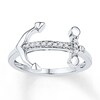 Thumbnail Image 1 of Anchor Ring 1/10 ct tw Diamonds Sterling Silver