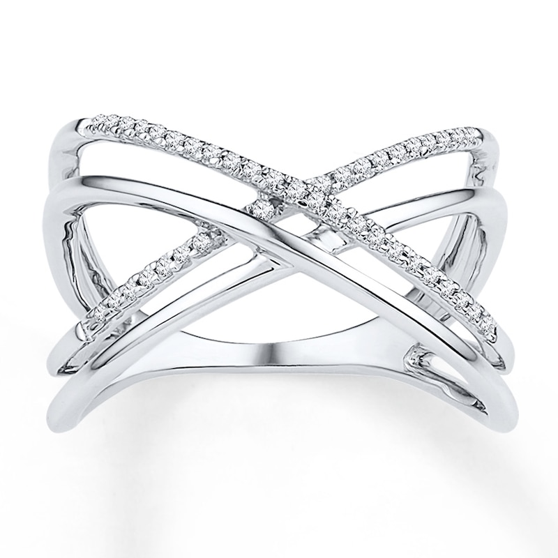 Main Image 1 of Diamond Ring 1/8 ct tw Round-cut Sterling Silver