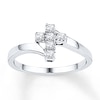 Cross Ring 1/5 ct tw Diamonds Sterling Silver