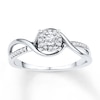 Thumbnail Image 0 of Diamond Promise Ring 1/8 ct tw Round-cut Sterling Silver Ring