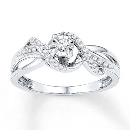 Diamond Wrap Promise Ring 1/6 ct tw 10K White Gold