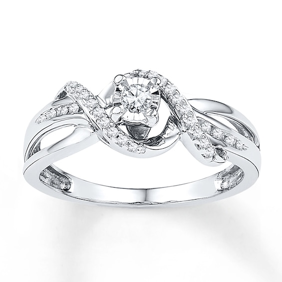 Diamond Wrap Promise Ring 1/6 ct tw 10K White Gold