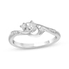 Thumbnail Image 1 of Princess-Cut Diamond Three-Stone Promise Ring 1/5 ct tw 10K White Gold