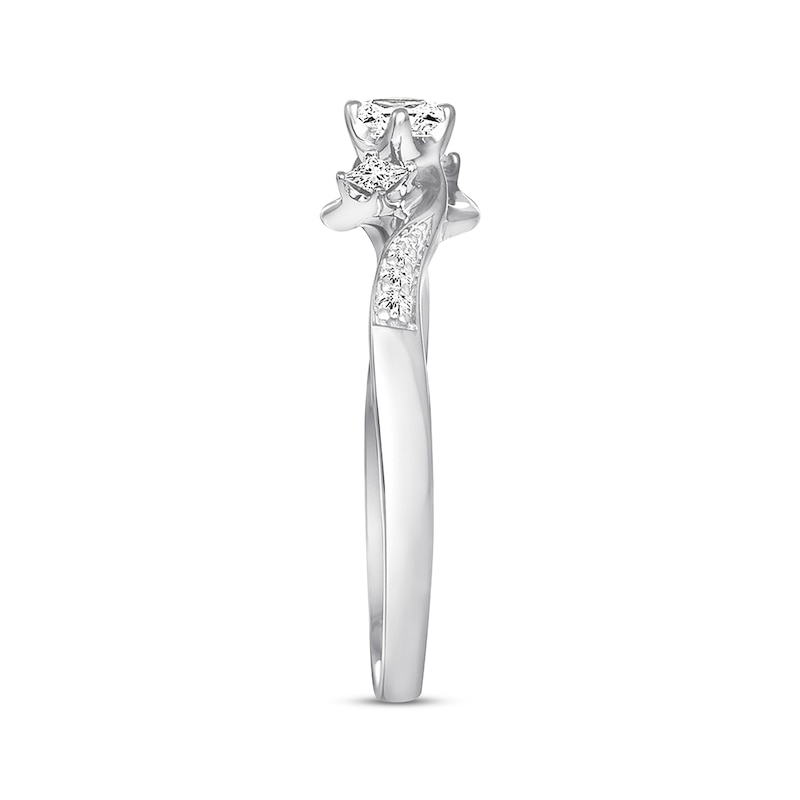 Diamond Promise Ring 1/5 ct tw Princess/Round 10K White Gold